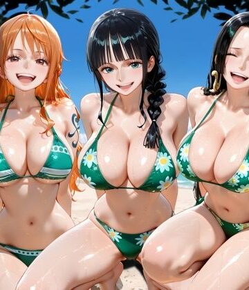 【ちこりこ】ビーチで出会った美女をナンパしてメス堕ちさせた話 ワ○ピース❤変身ヒロイン